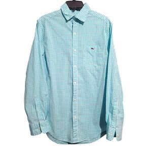 Vineyard Vines Blue Gingham Classic Fit Tucker Shirt Size S